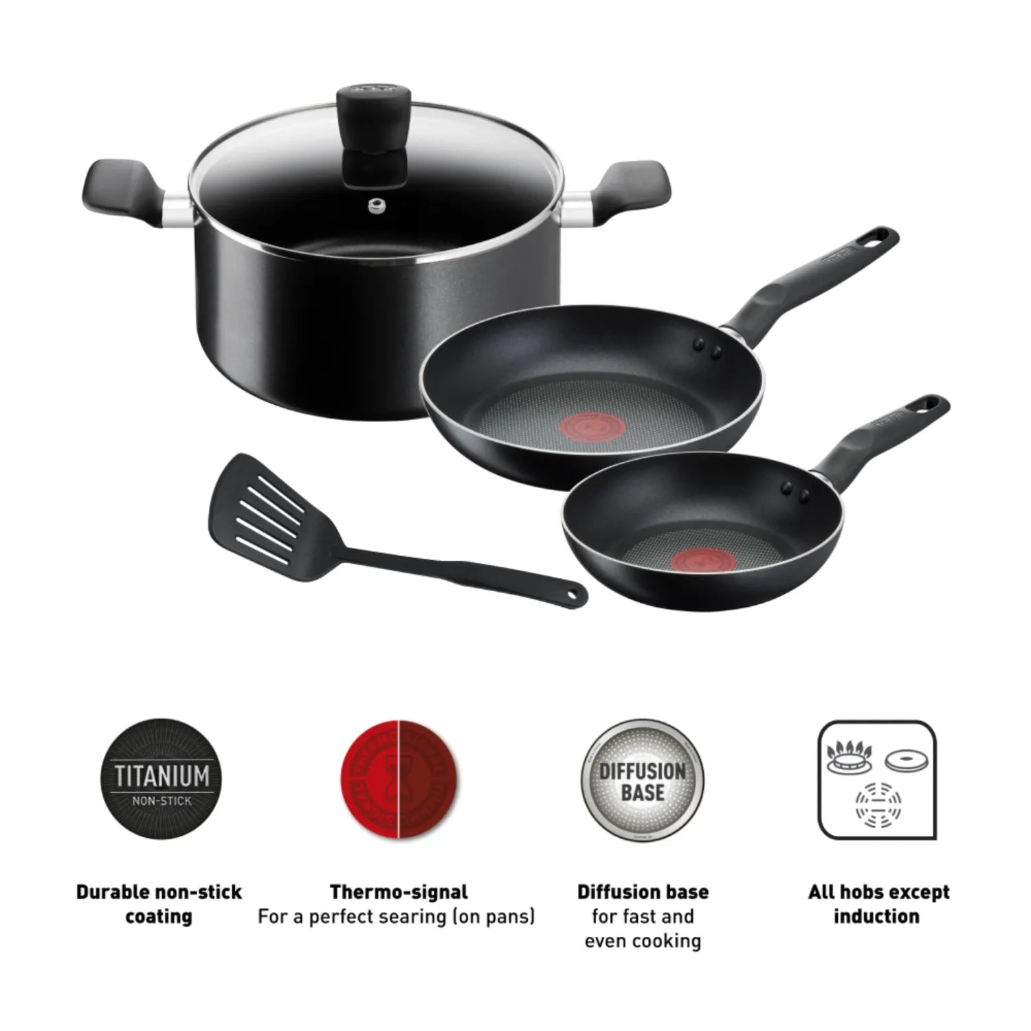 Tefal Super Cook Non-Stick 3pc Set with Spatula slider