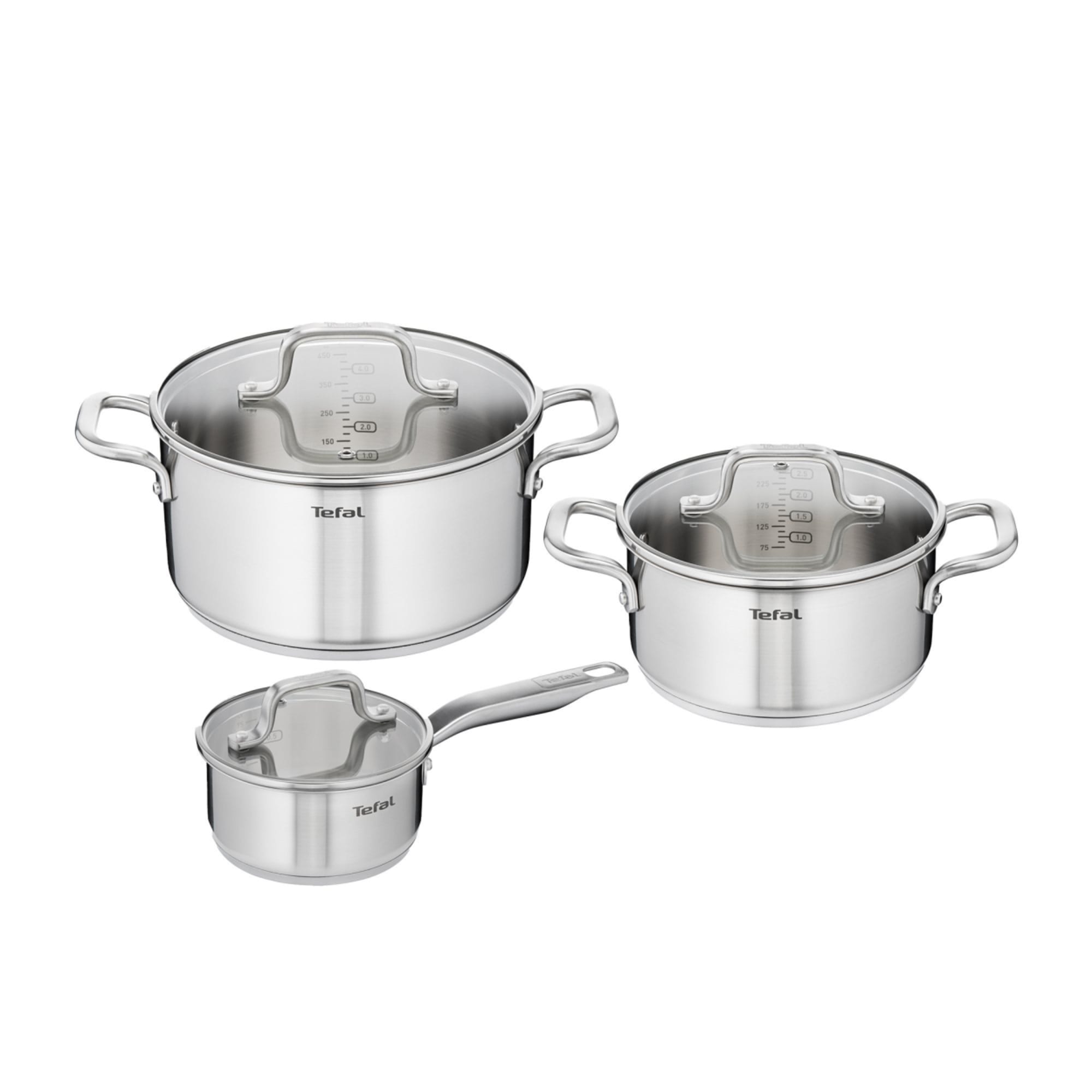Tefal Virtuoso 3pc Stainless Steel Cookware Set slider