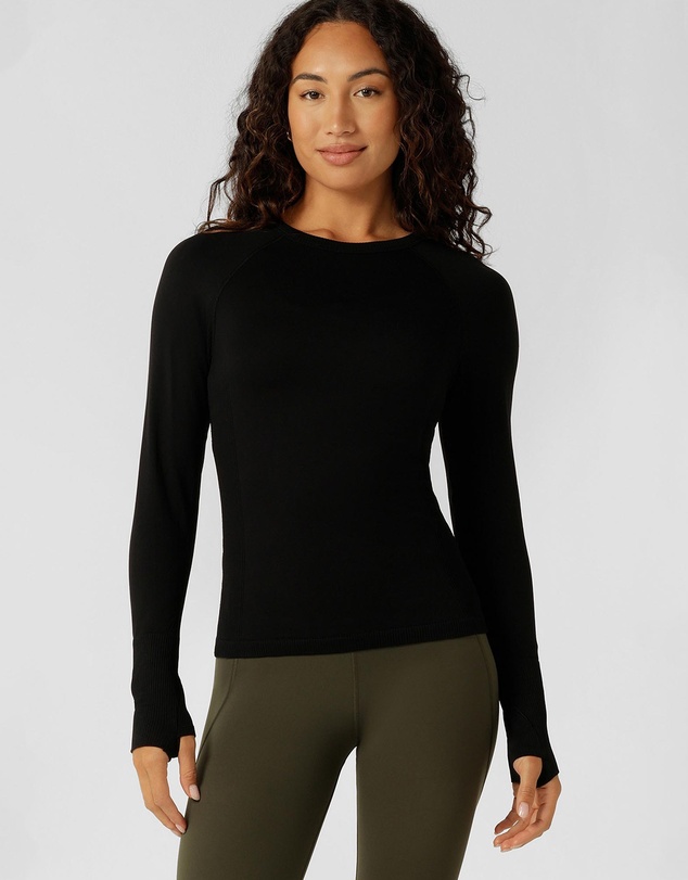 Tempo Seamless Long Sleeve Top - Black