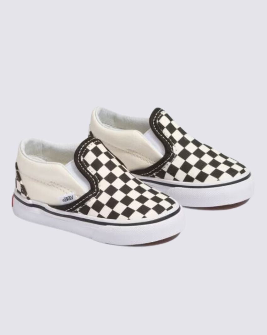 TODDLER CLASSIC SLIP-ON CHECKERBOARD - BLACK AND WHITE CHECKER/WHITE slider
