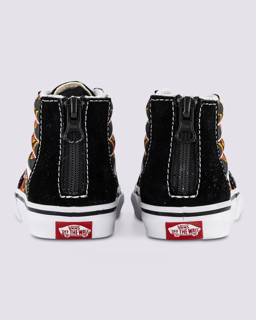 TODDLER SK8-HI ZIP - PIXEL FLAME BLACK/RED slider