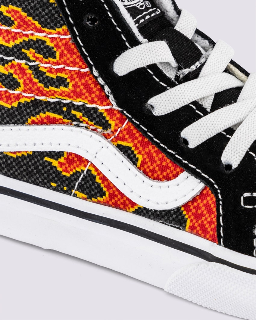 TODDLER SK8-HI ZIP - PIXEL FLAME BLACK/RED slider