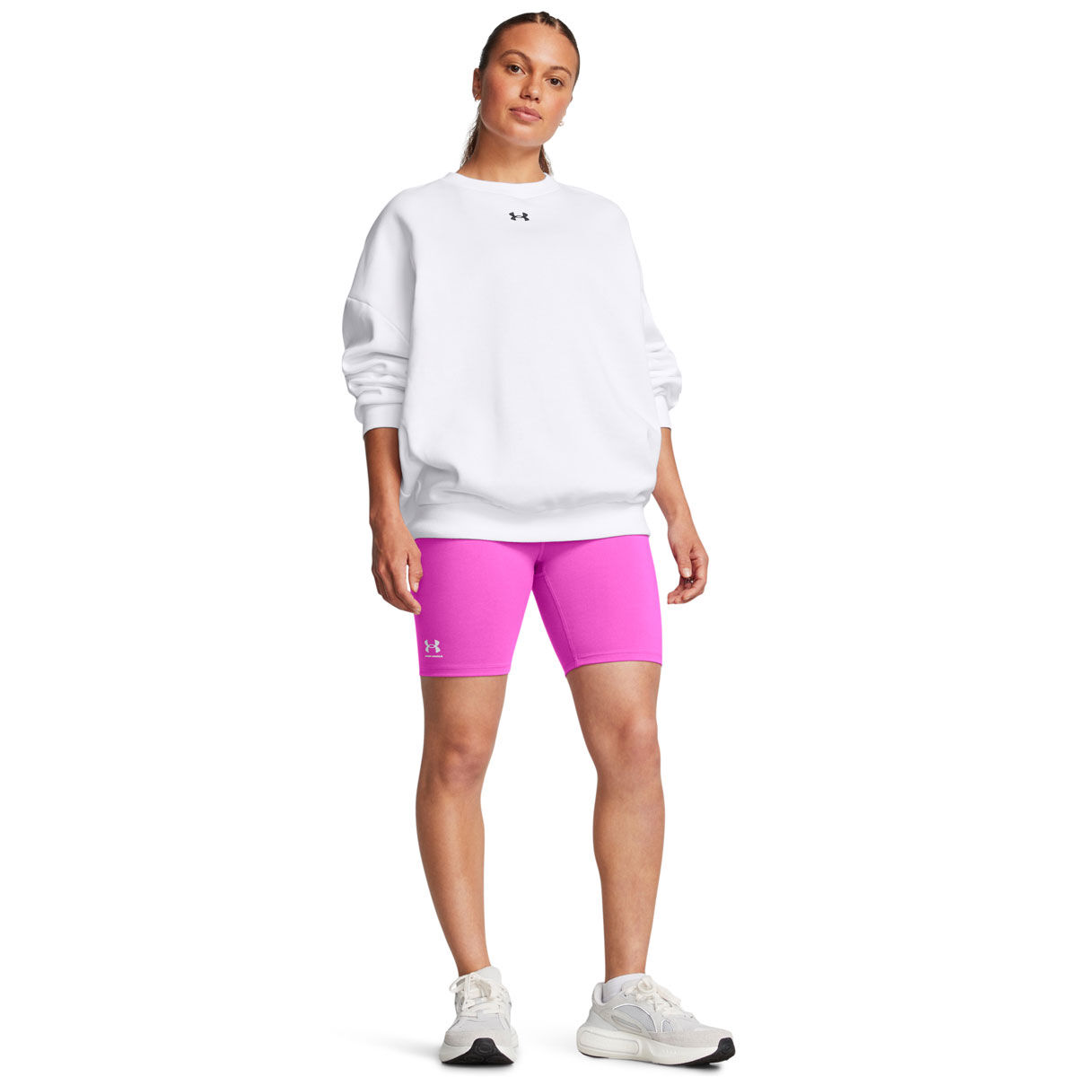 Under Armour Womens Campus 7 Inch Short Tights - Black/White slider