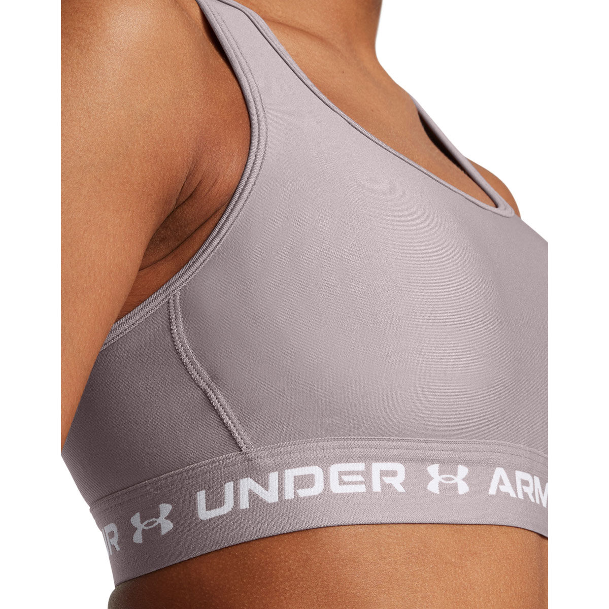 Under Armour Womens Crossback Medium Support Sports Bra - White/Black slider