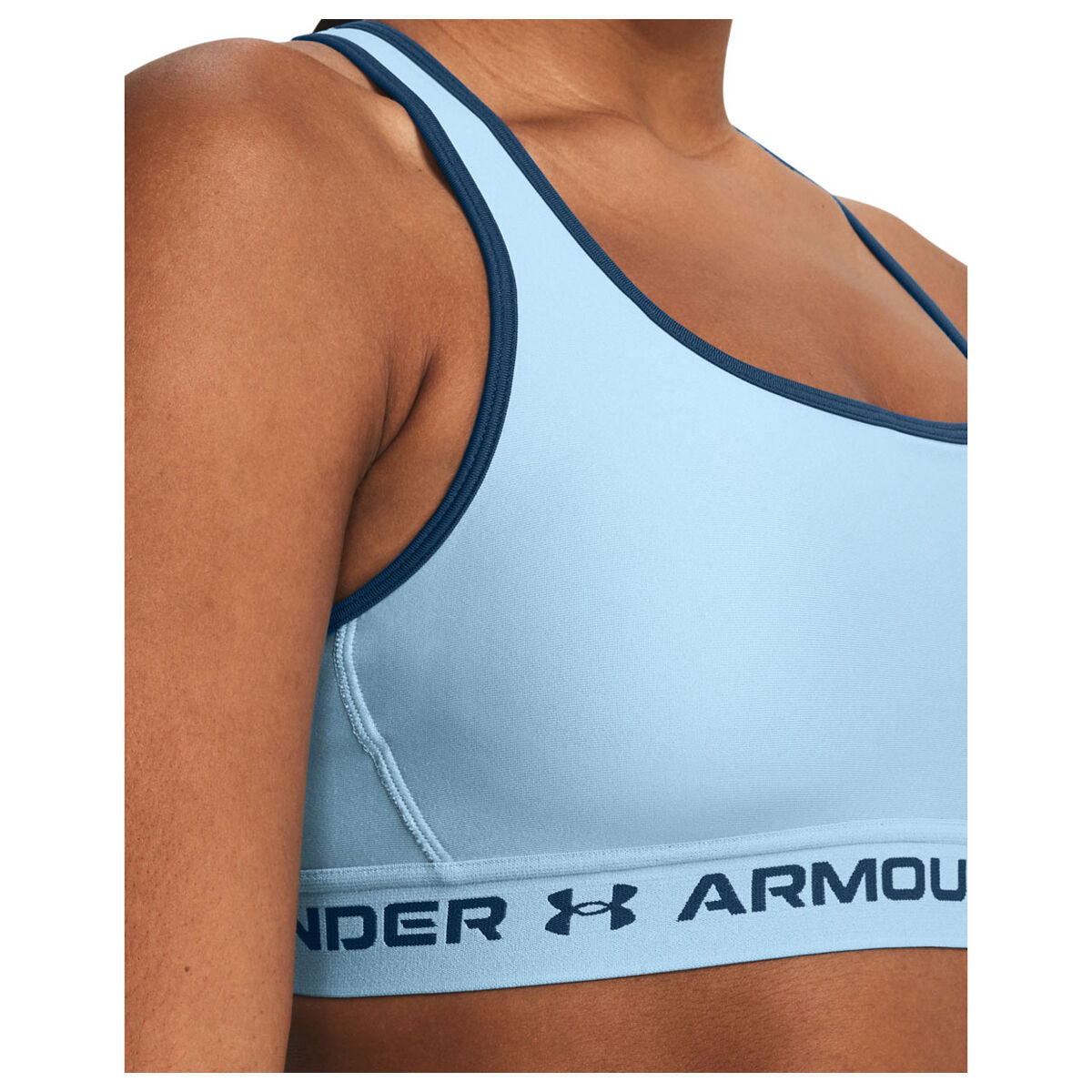 Under Armour Womens Crossback Mid Bra - Black/Grey slider