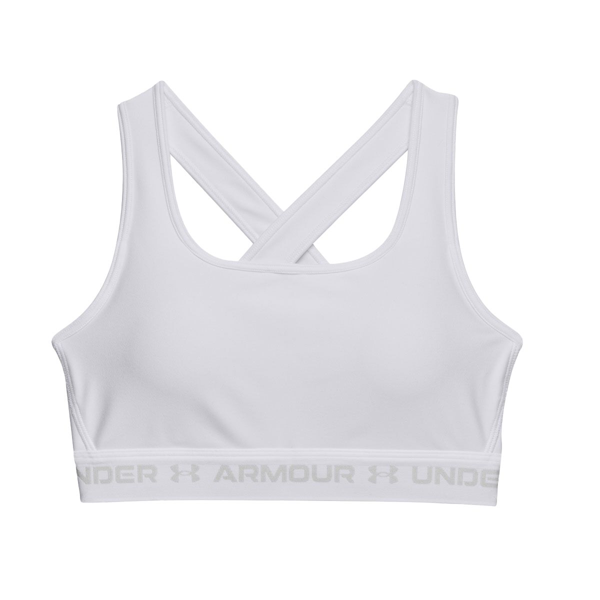 Under Armour Womens Crossback Mid Bra White/White/Grey XS - White/White/Grey slider
