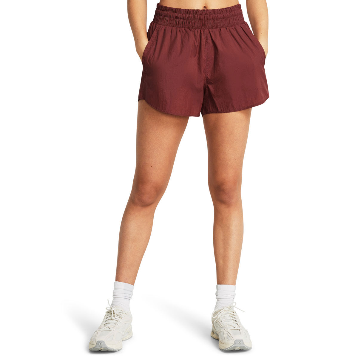 Under Armour Womens Flex Woven 3 Inch Crinkle Shorts Red XS - Red