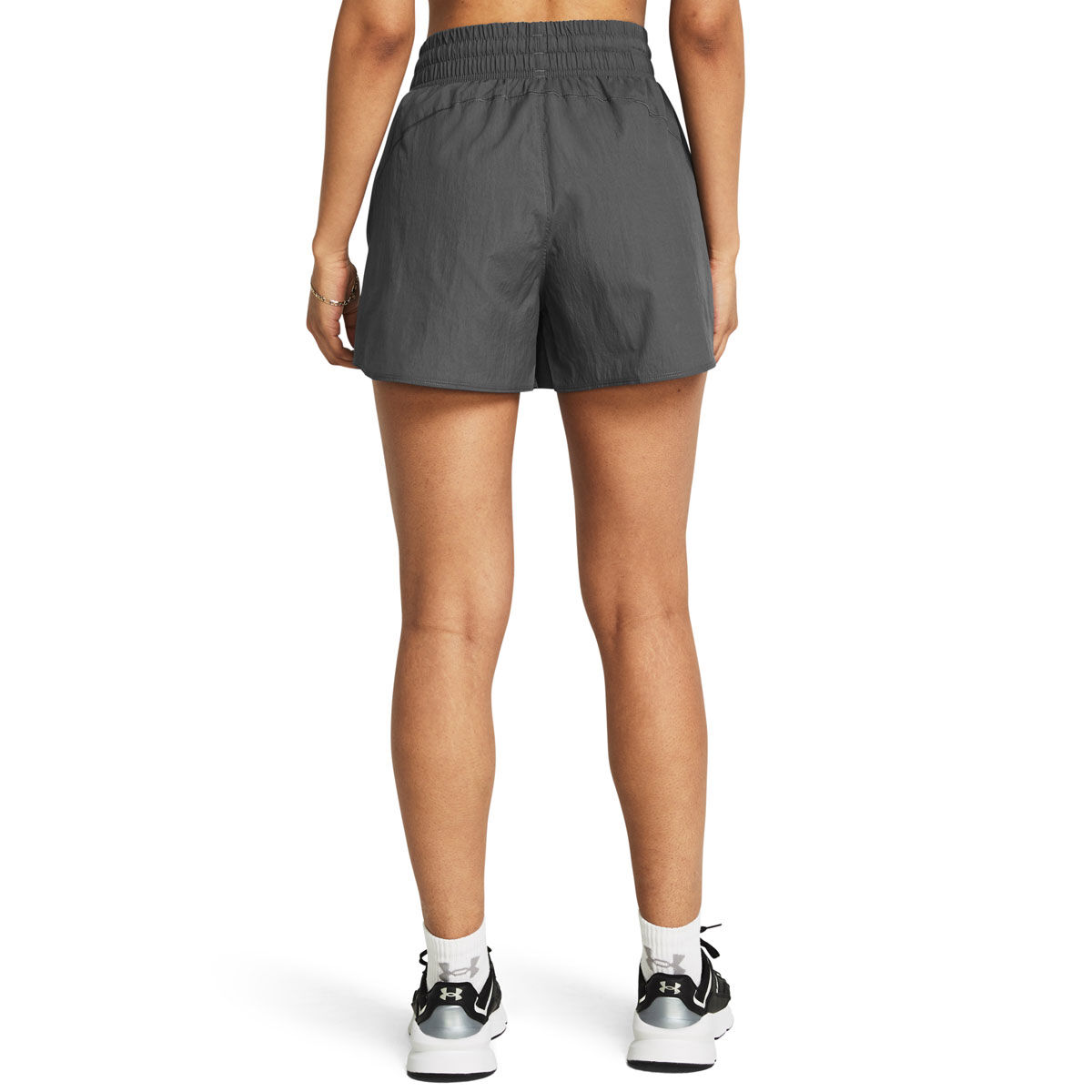 Under Armour Womens Flex Woven 5 Inch Crinkle Shorts - Grey slider