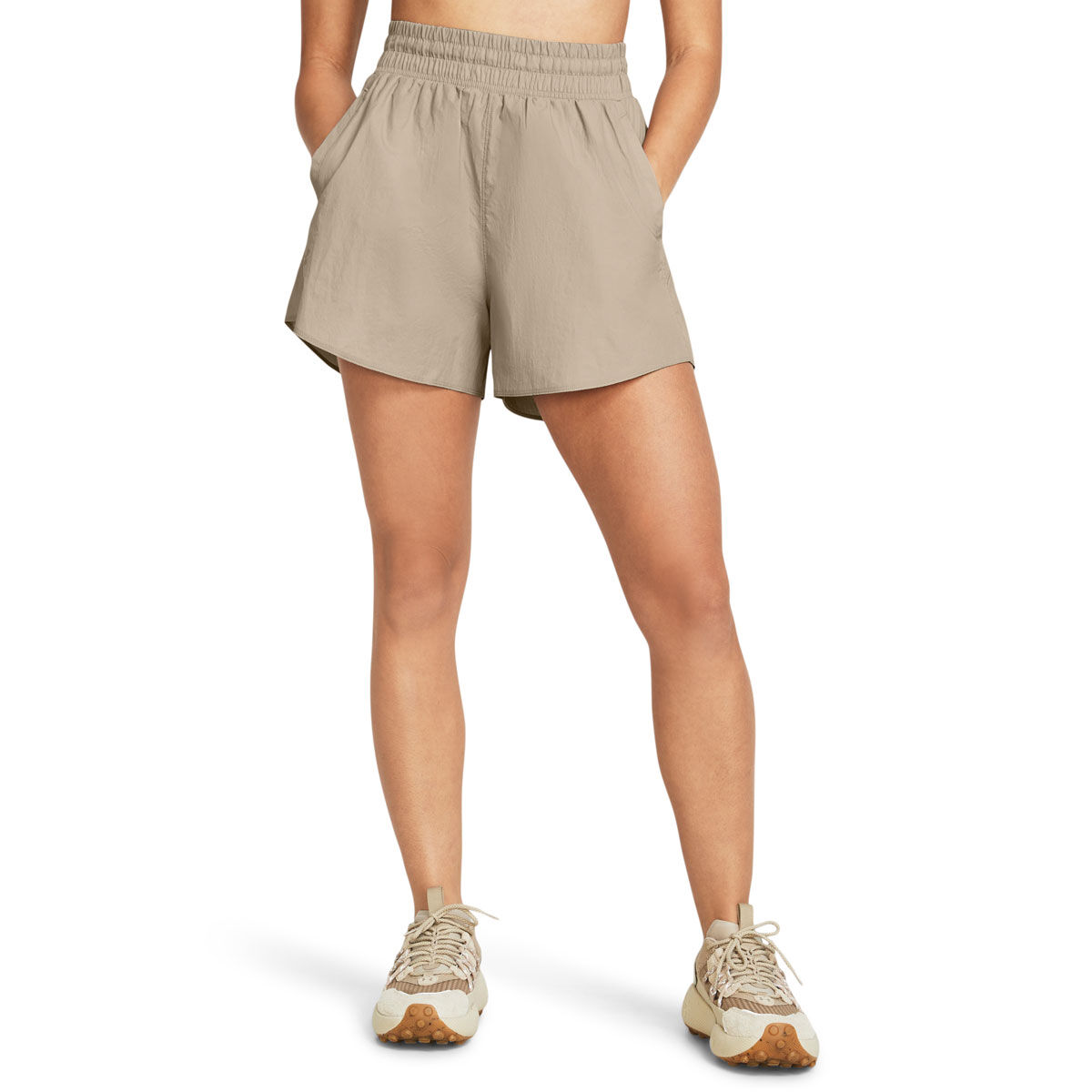 Under Armour Womens Flex Woven 5 Inch Crinkle Shorts - Grey slider