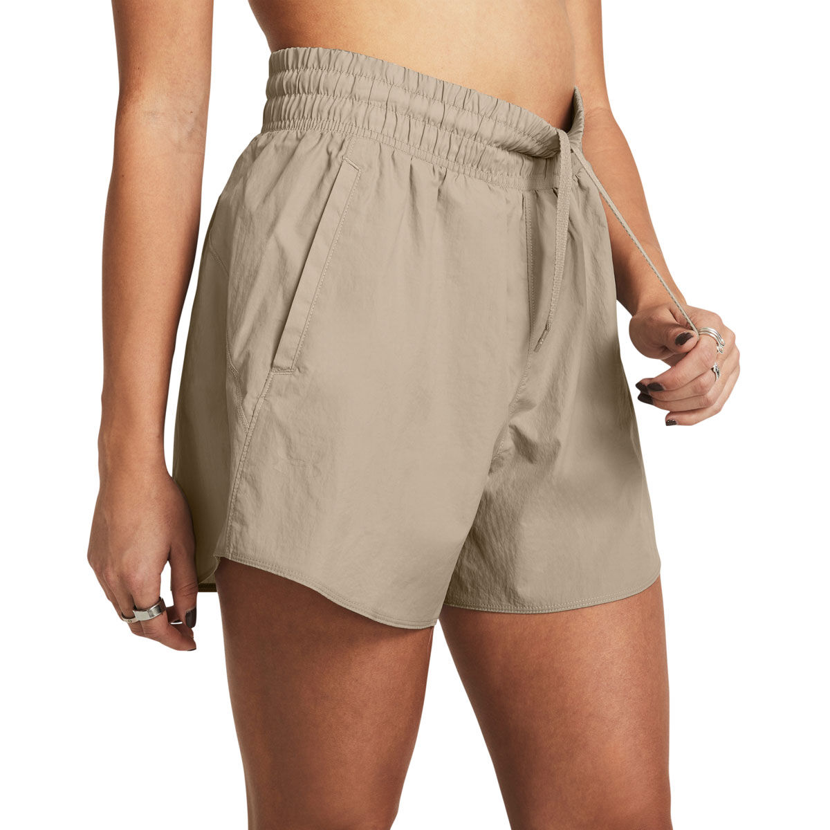 Under Armour Womens Flex Woven 5 Inch Crinkle Shorts - Grey slider