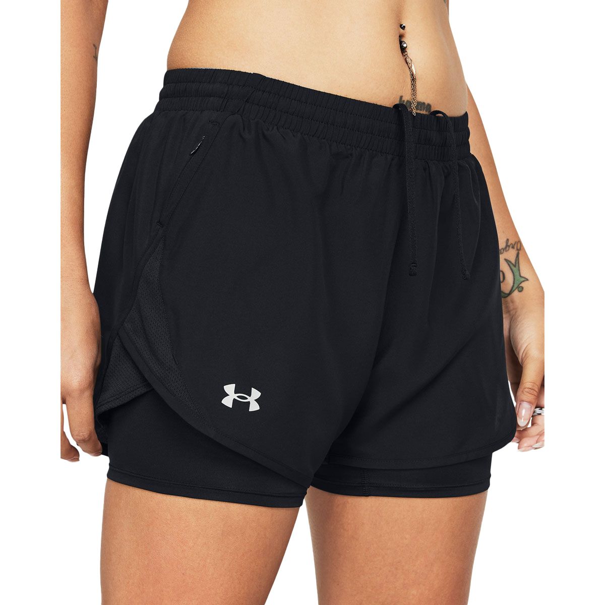 Under Armour Womens Fly by 2 in 1 Shorts - Black slider