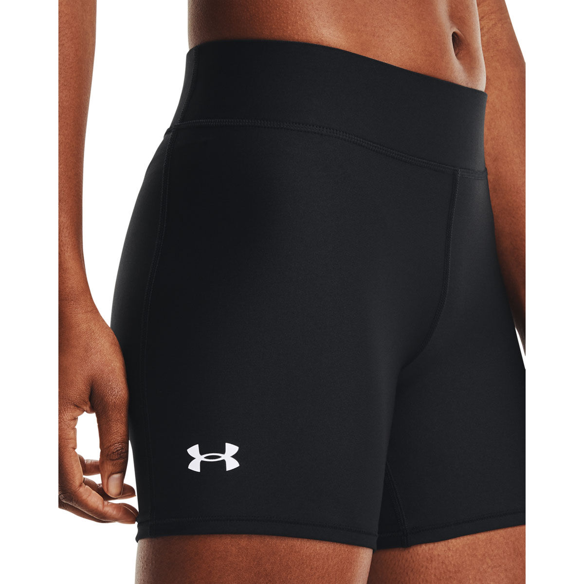 Under Armour Womens HeatGear Armour Mid Rise Middy Training Shorts - Black slider