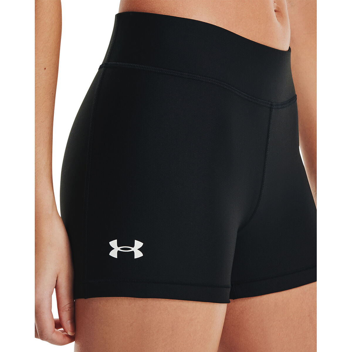 Under Armour Womens HeatGear Armour Mid Rise Shorty Training Shorts - Black slider