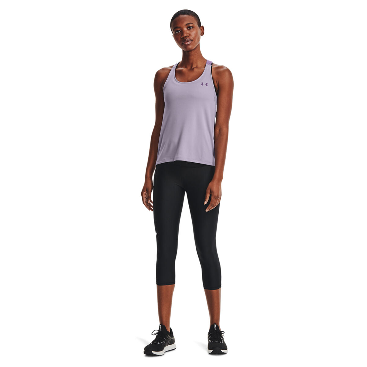 Under Armour Womens HeatGear Armour No Slip Capri Tights - Green slider