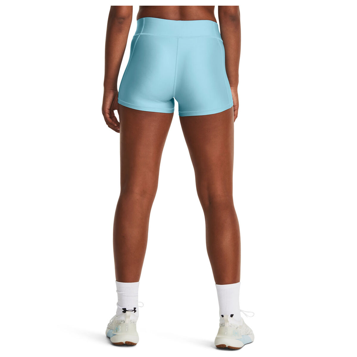 Under Armour Womens HeatGear Mid Rise Shorty Training Shorts - Blue slider