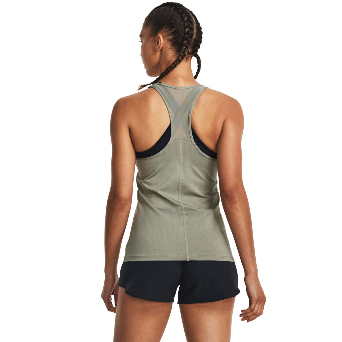 Under Armour Womens HeatGear Racer Tank - Green slider