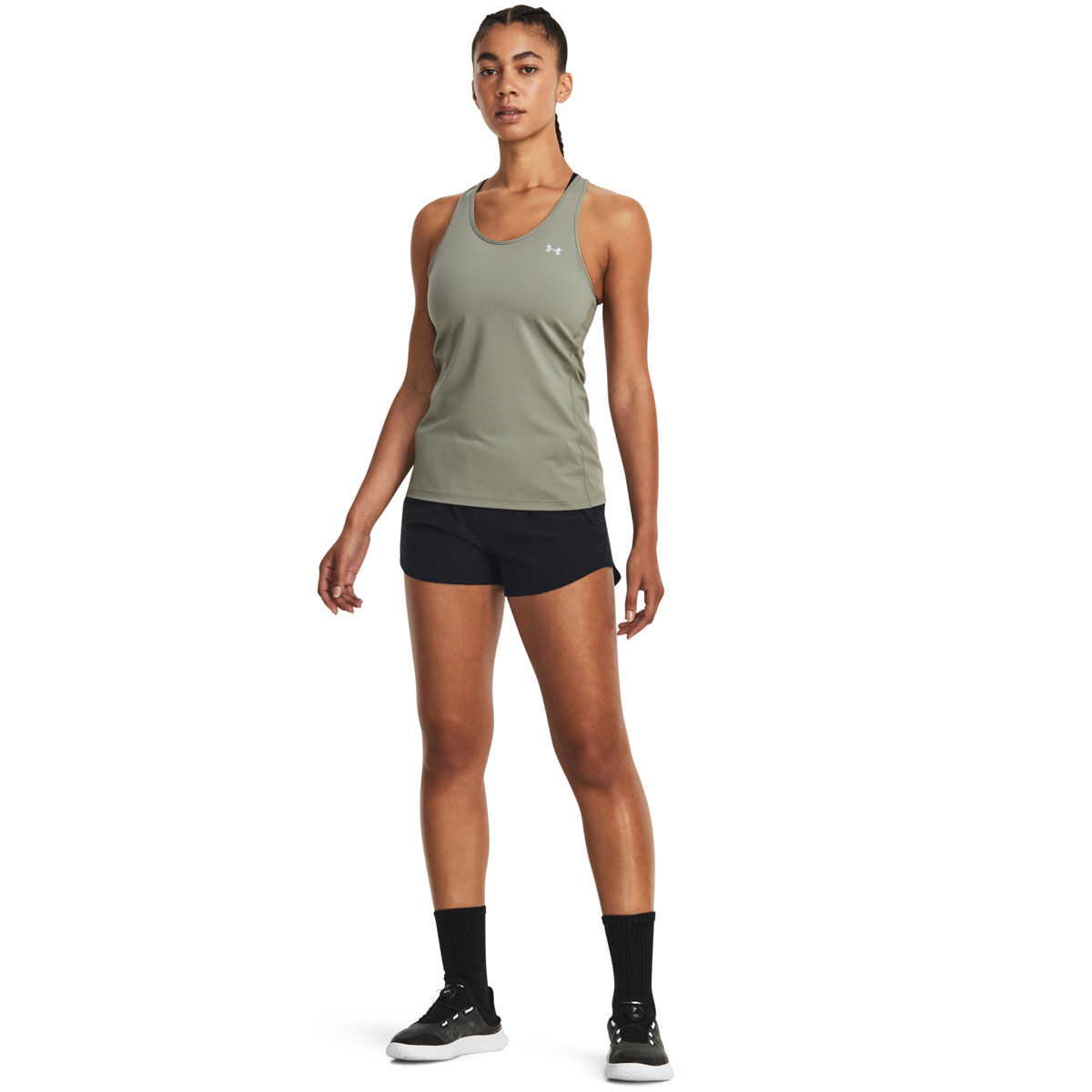 Under Armour Womens HeatGear Racer Tank - Green slider