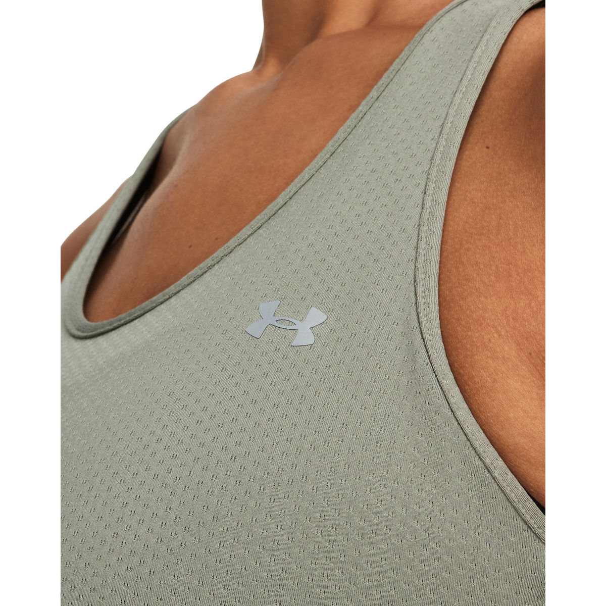 Under Armour Womens HeatGear Racer Tank - Green slider