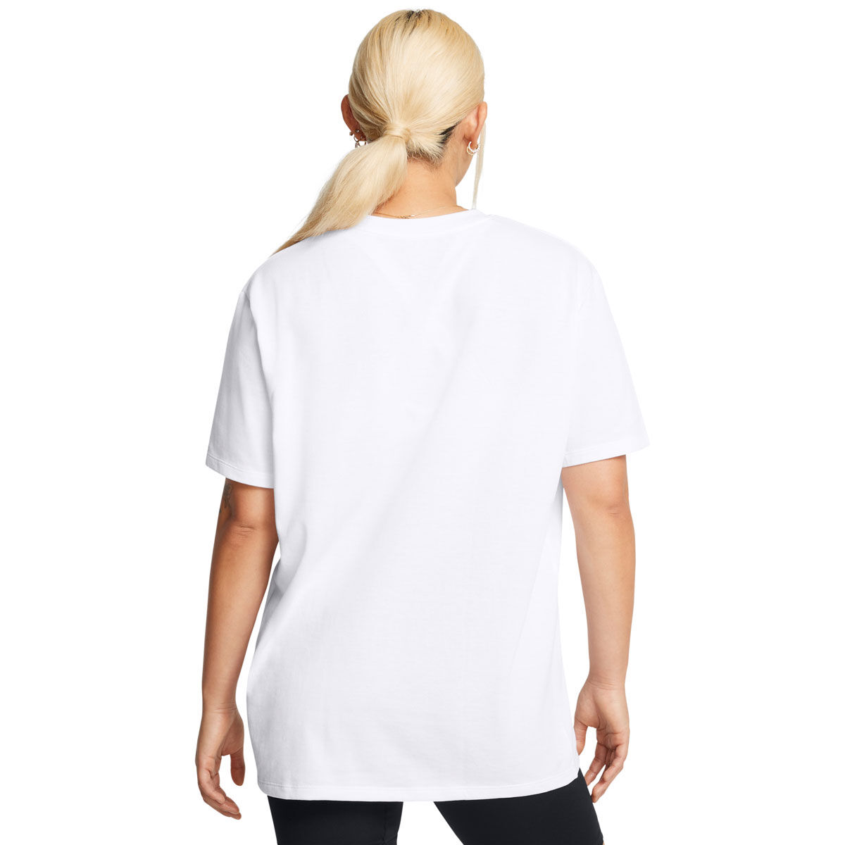 Under Armour Womens Heavyweight Flower Embroidered Tee - White/Black slider