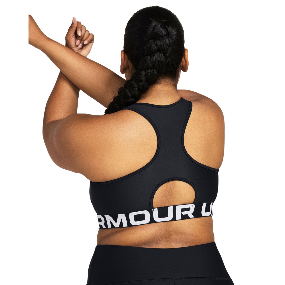 Under Armour Womens HG Authentics Mid Branded Crop Top - Black/White slider