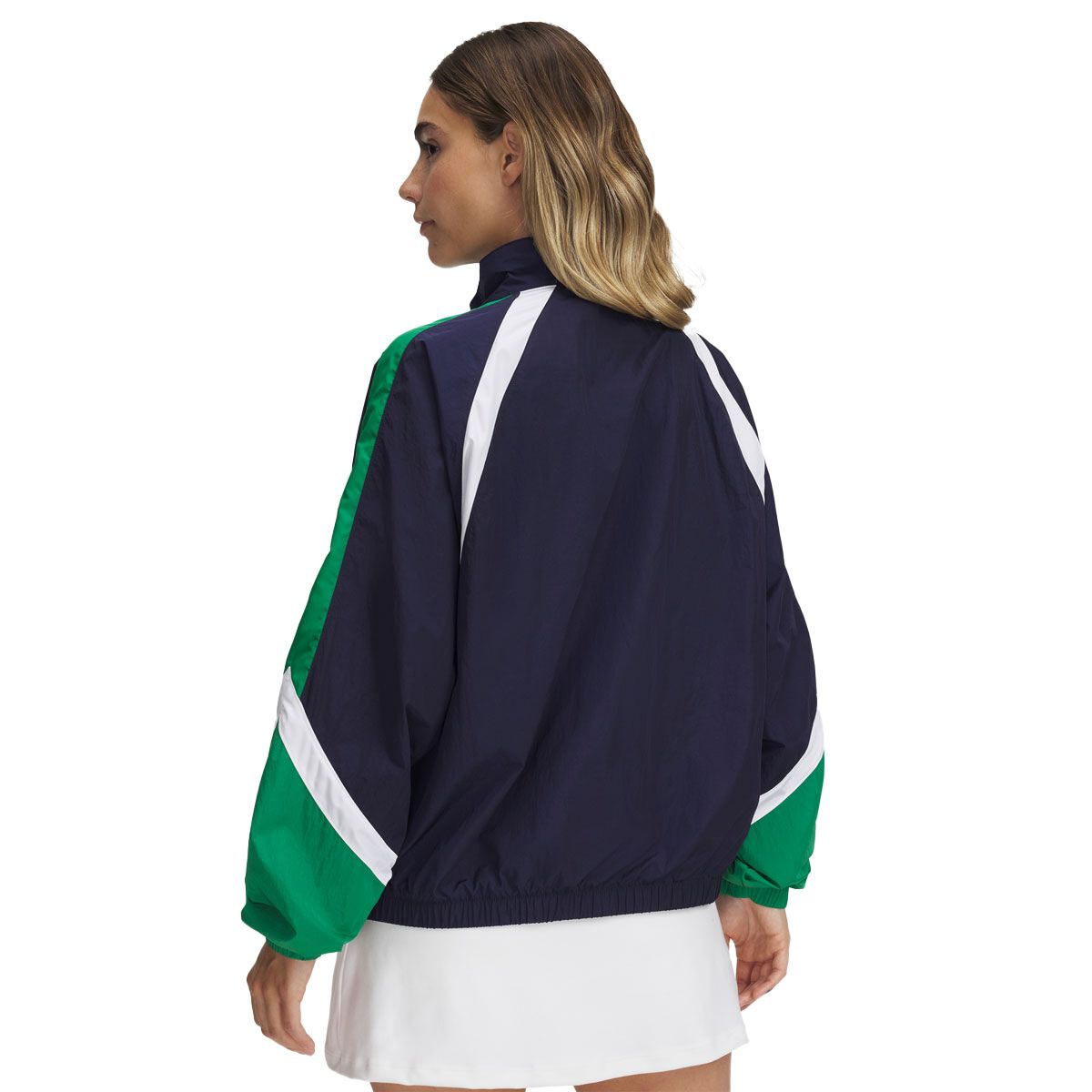 Under Armour Womens Icon Crinkle Track Jacket - Navy slider