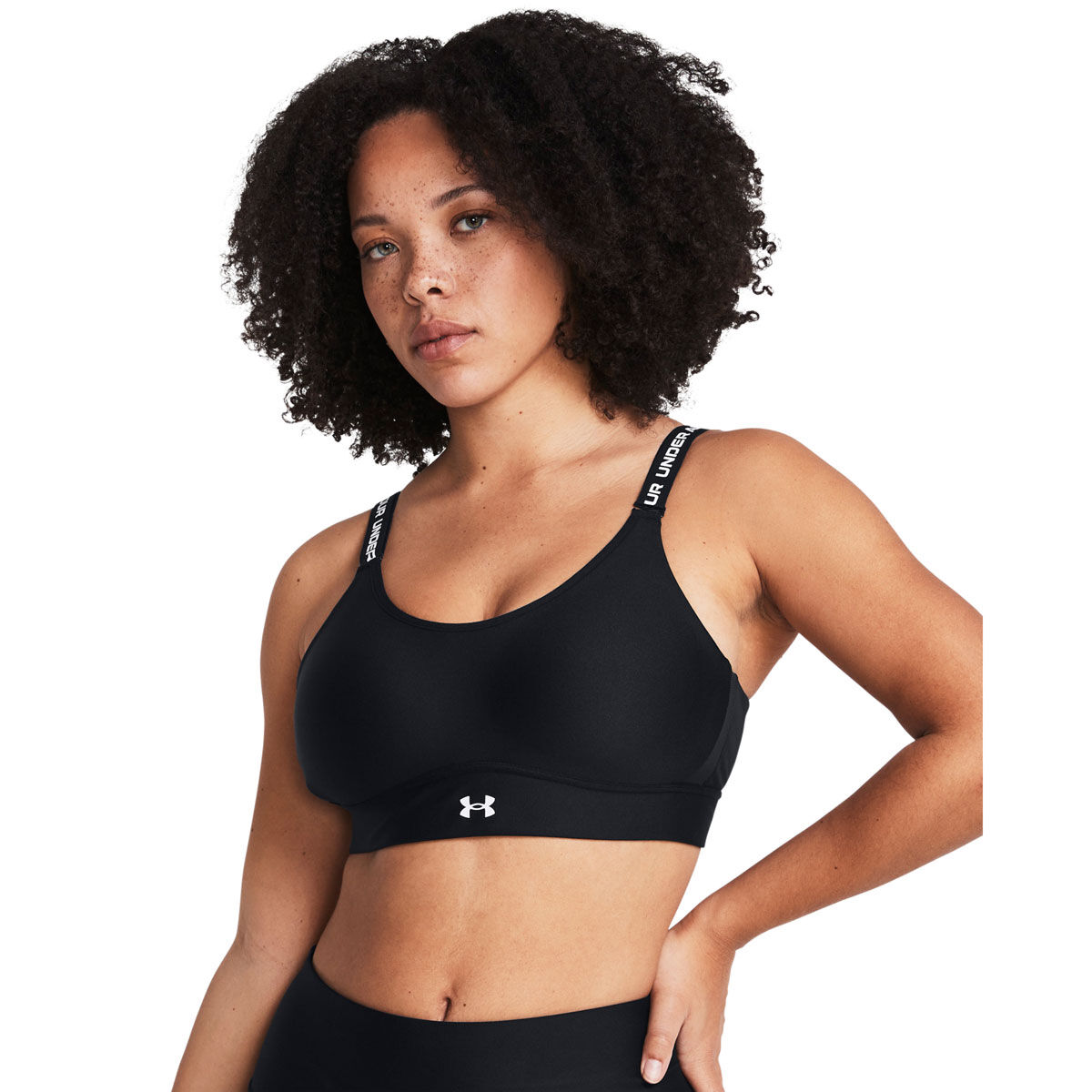 Under Armour Womens Infinity 2.0 Medium Support Sports Bra - Black/White slider