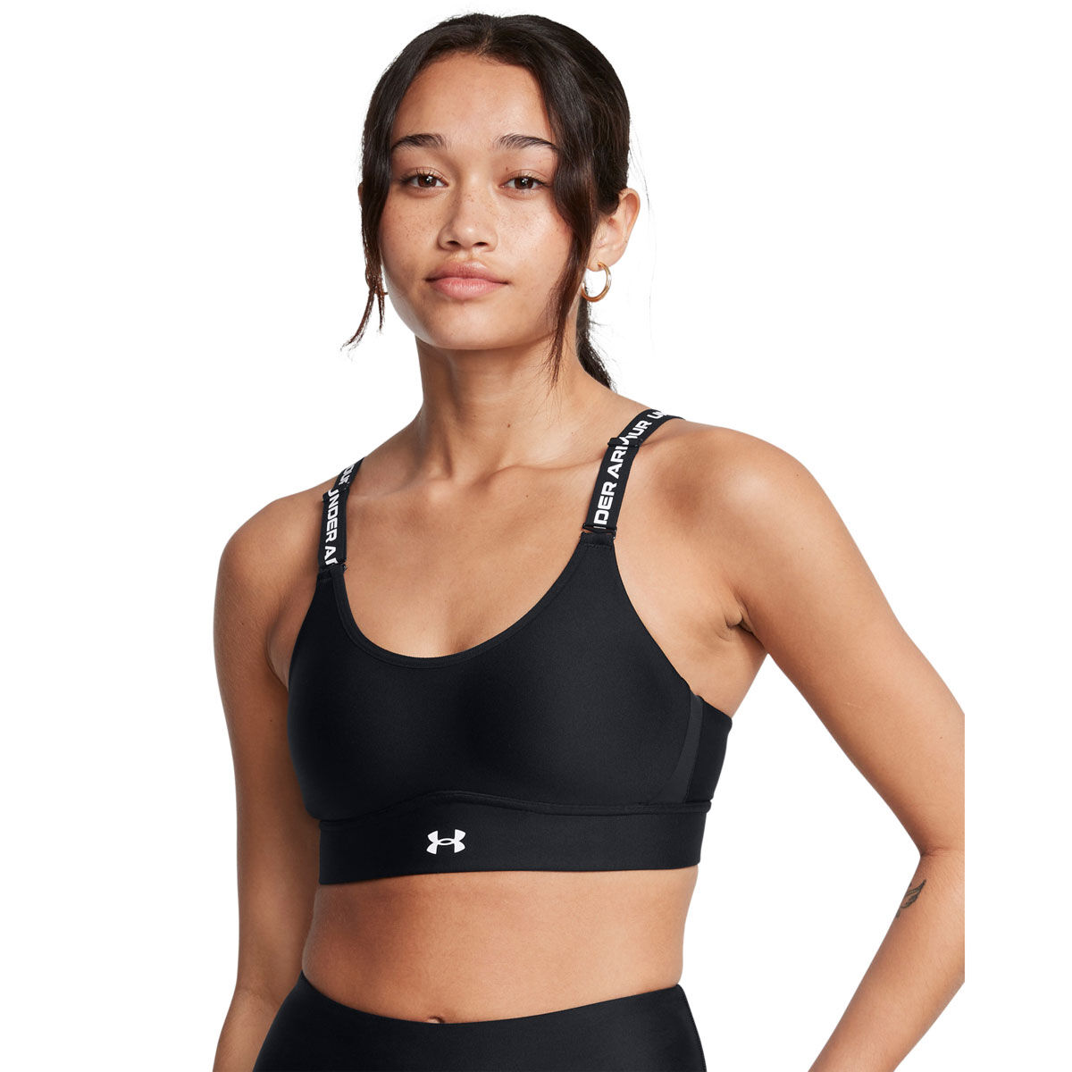 Under Armour Womens Infinity 2.0 Medium Support Sports Bra - Black/White slider