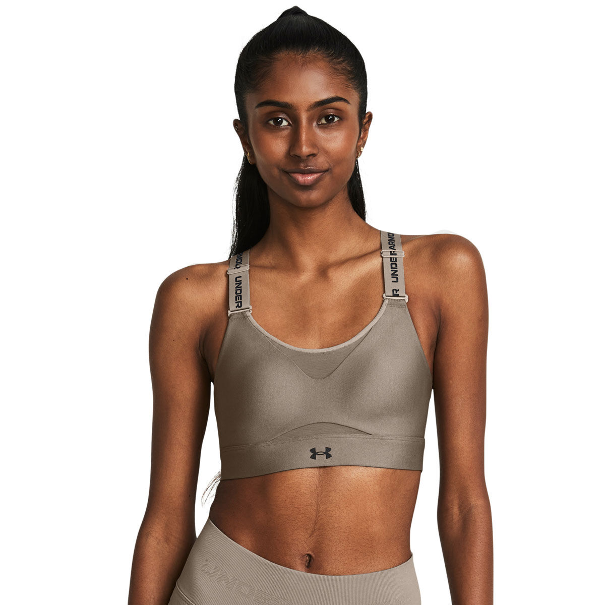 Under Armour Womens Infinity High Impact Sports Bra - Taupe slider