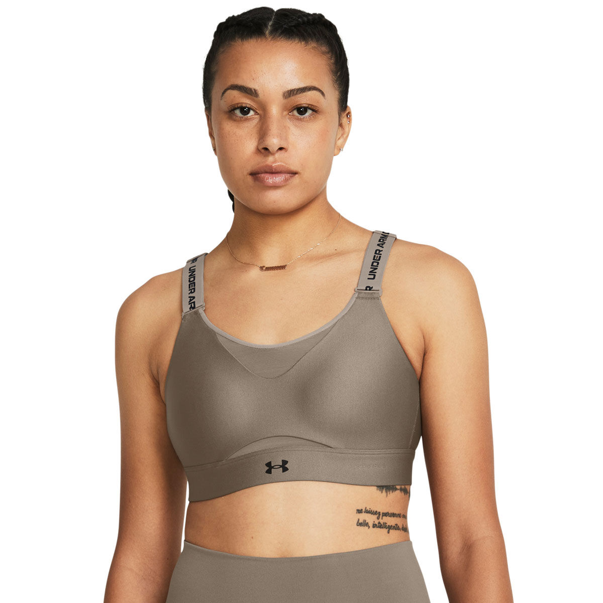 Under Armour Womens Infinity High Impact Sports Bra - Taupe slider