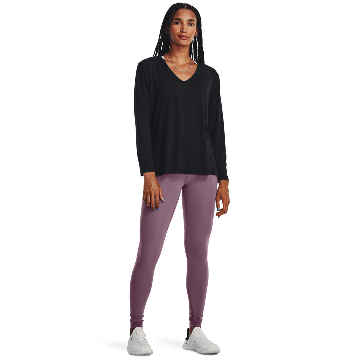 Under Armour Womens Meridian Long Sleeve Longline Tee - Black slider