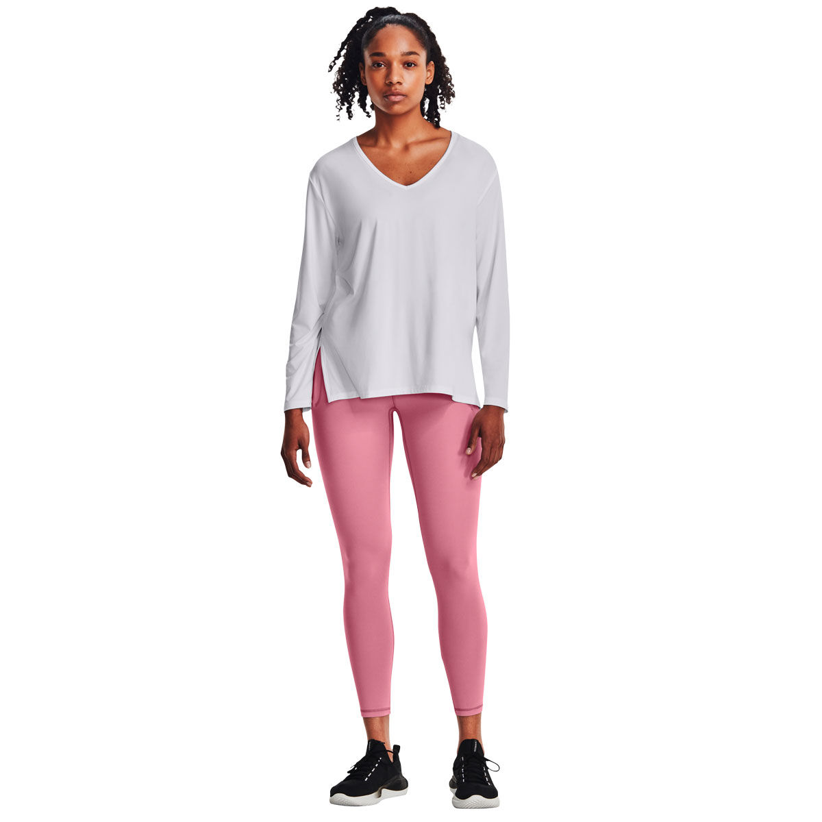 Under Armour Womens Meridian Long Sleeve Longline Tee - Black slider