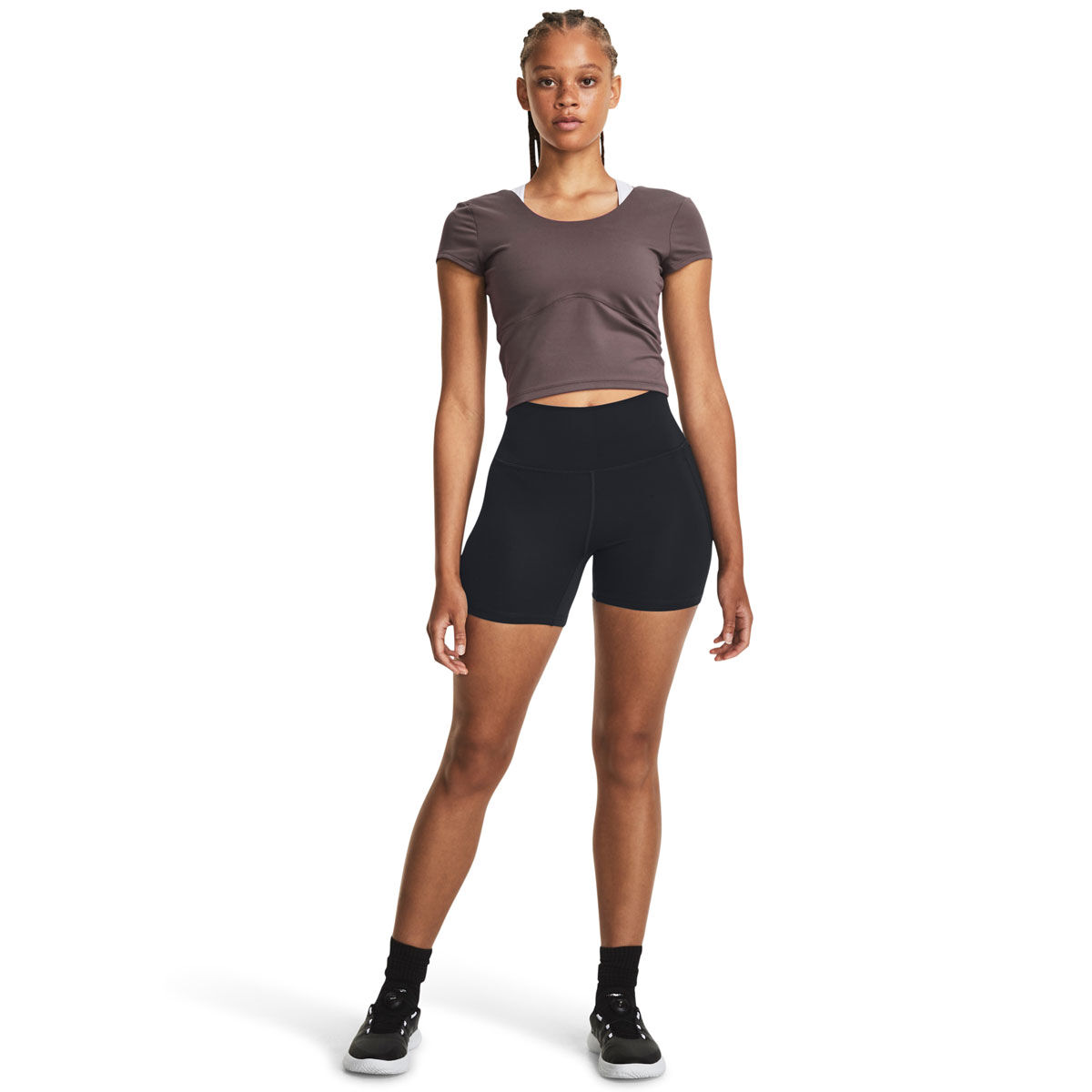 Under Armour Womens Meridian Middy Training Shorts - Black slider