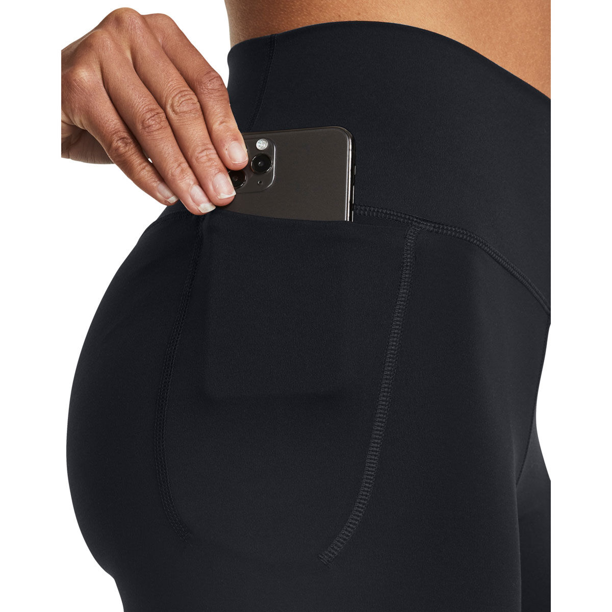 Under Armour Womens Meridian Middy Training Shorts - Black slider