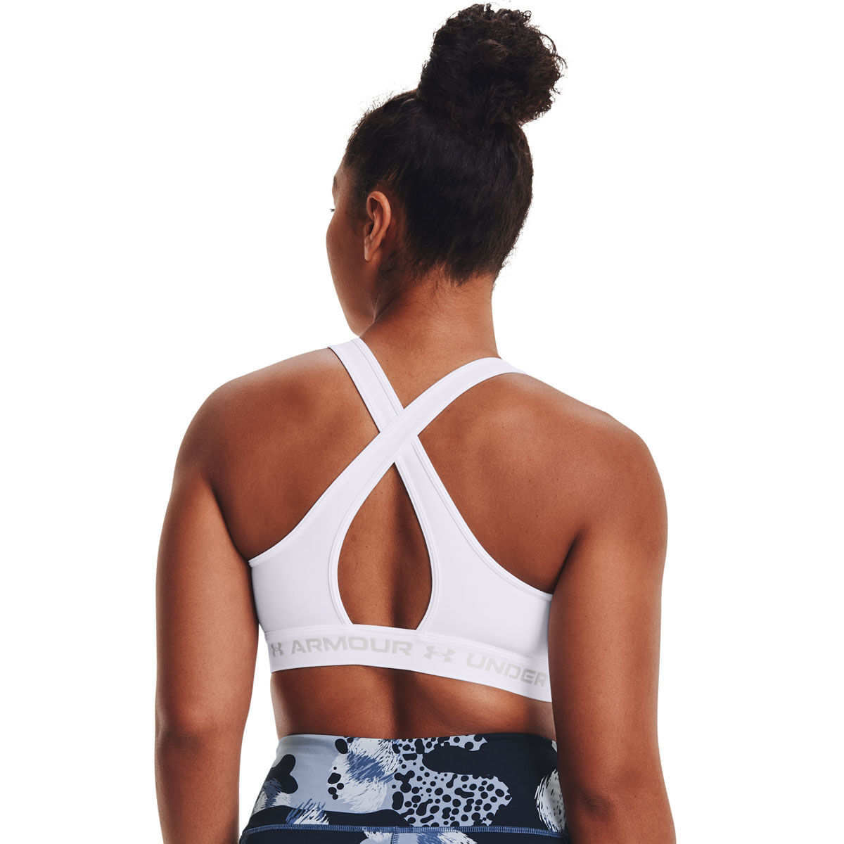 Under Armour Womens Mid Support Crossback Sports Bra - Black slider