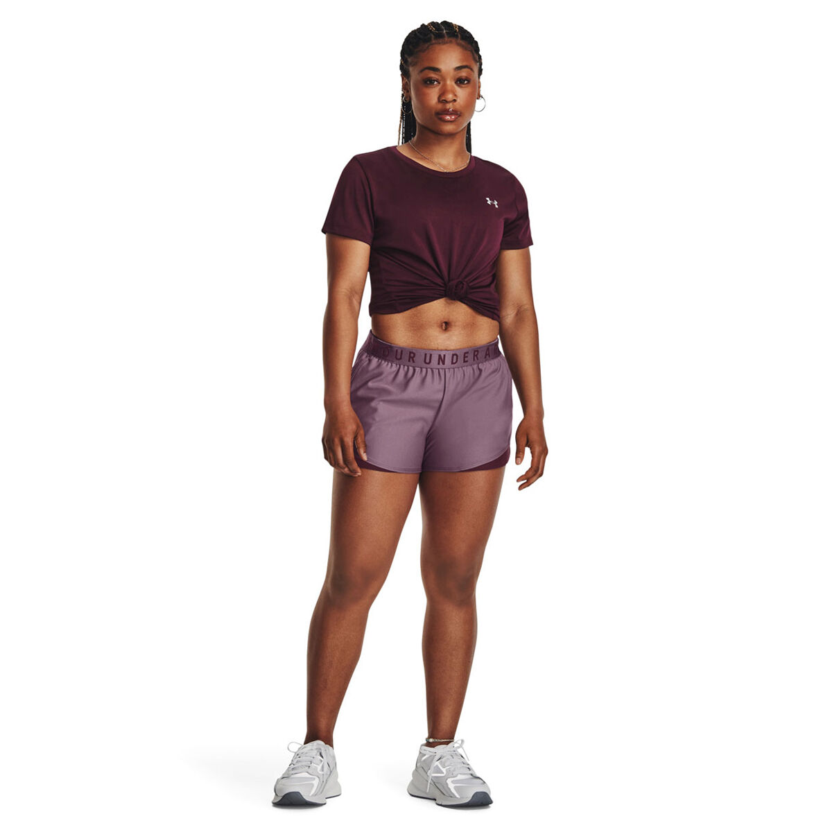 Under Armour Womens Play Up Twist 3.0 Training Shorts - Purple slider