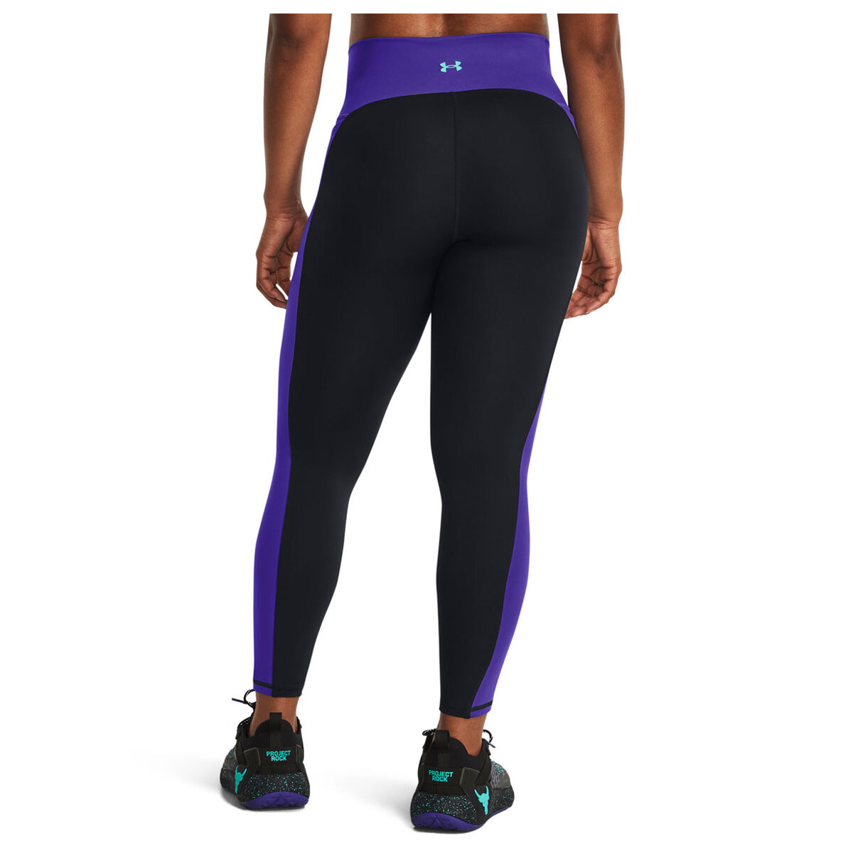 Under Armour Womens Project Rock LFG Colourblock Ankle Length Tights - Black slider