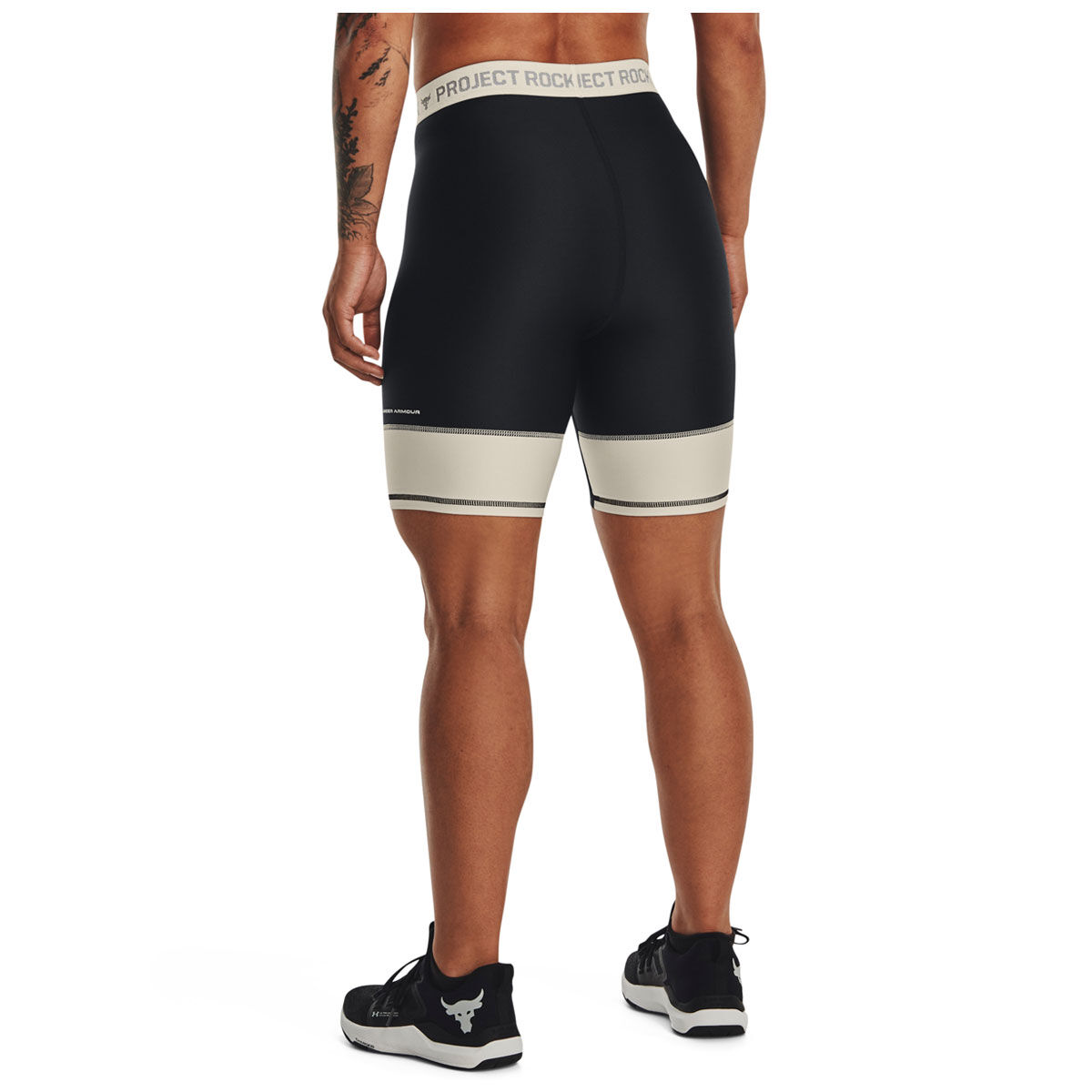 Under Armour Womens Project Rock Womens Bike Shorts Black XS - Black slider