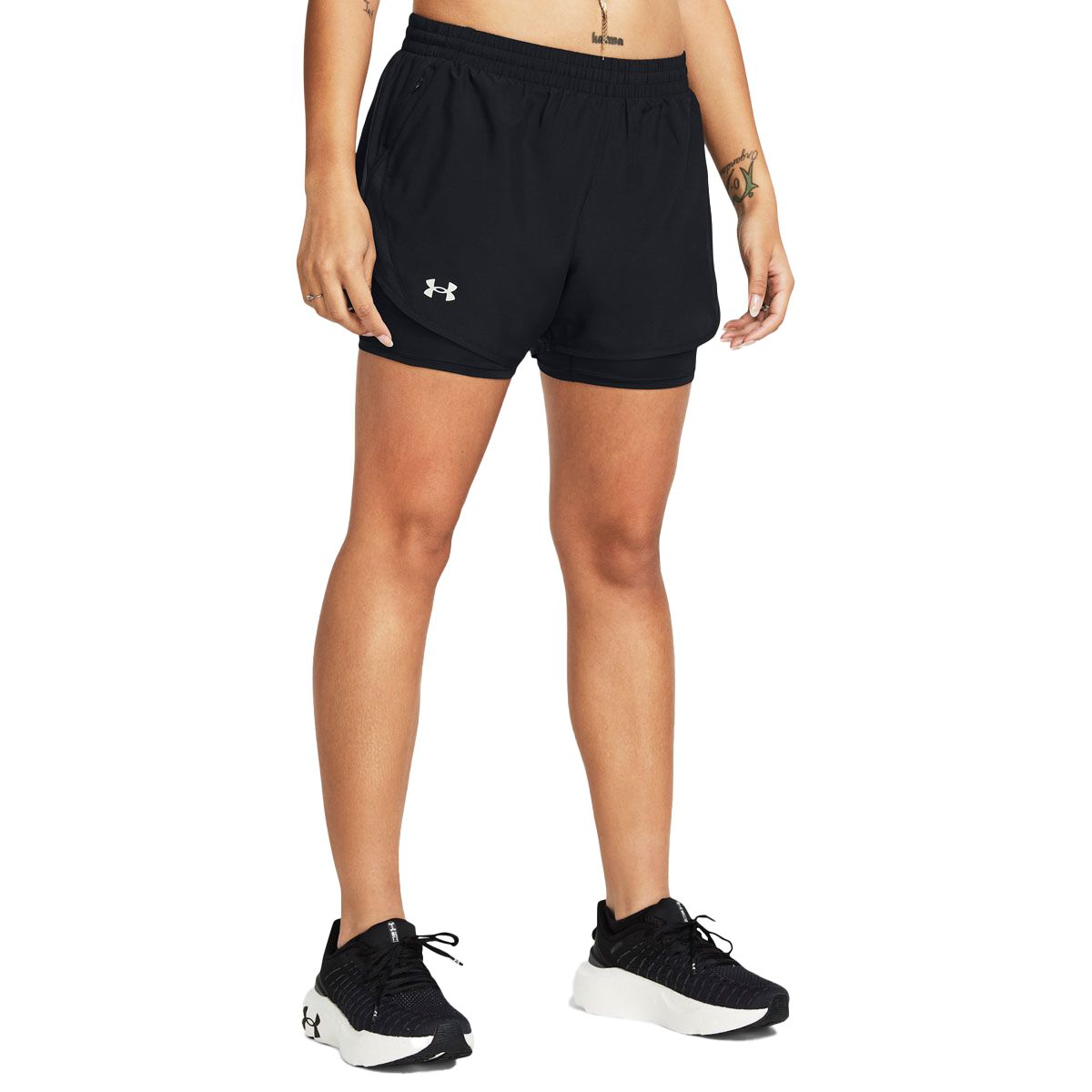 Under Armour Womens Rival Logo Tee - White/Black slider