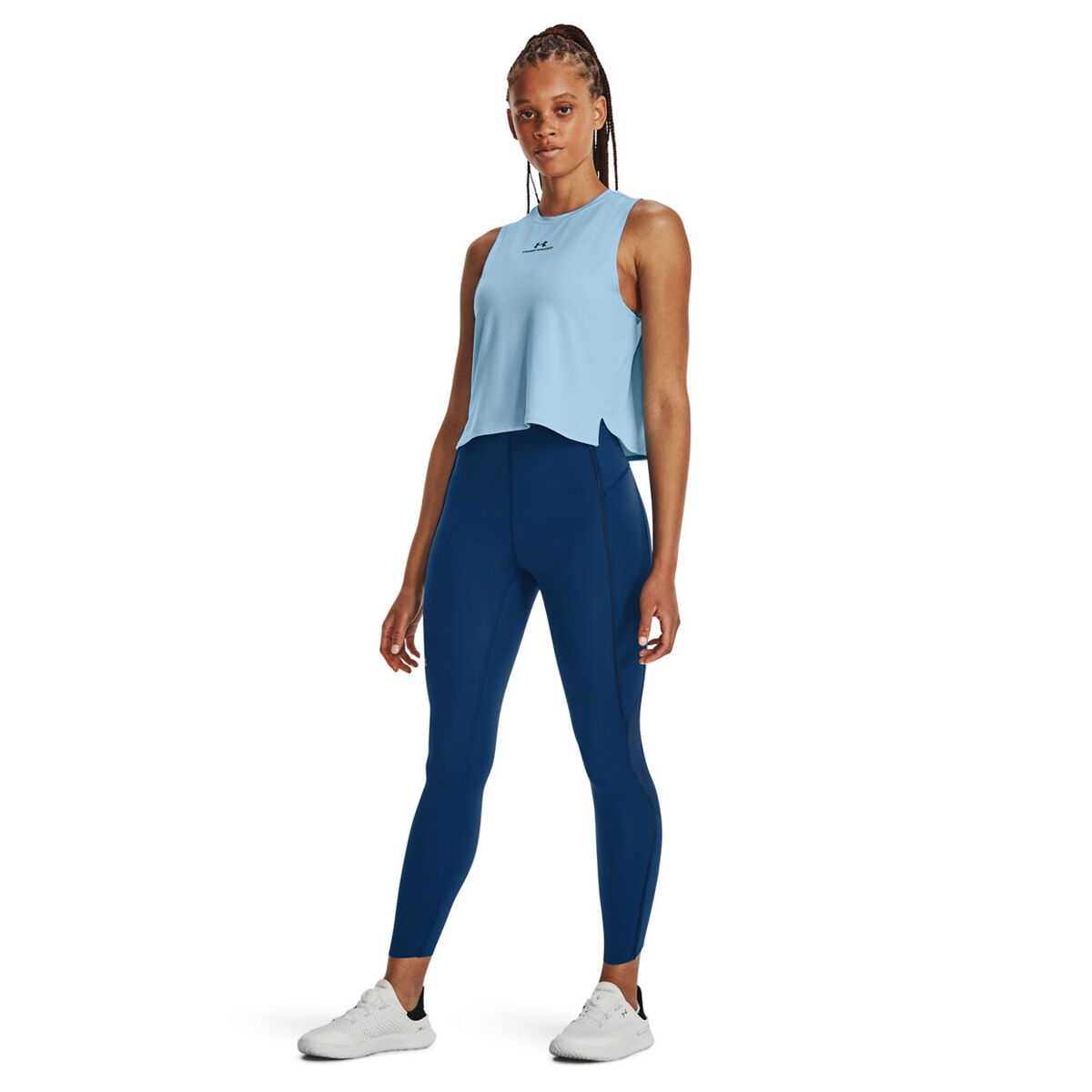 Under Armour Womens Rush Energy Crop Tank - Blue slider