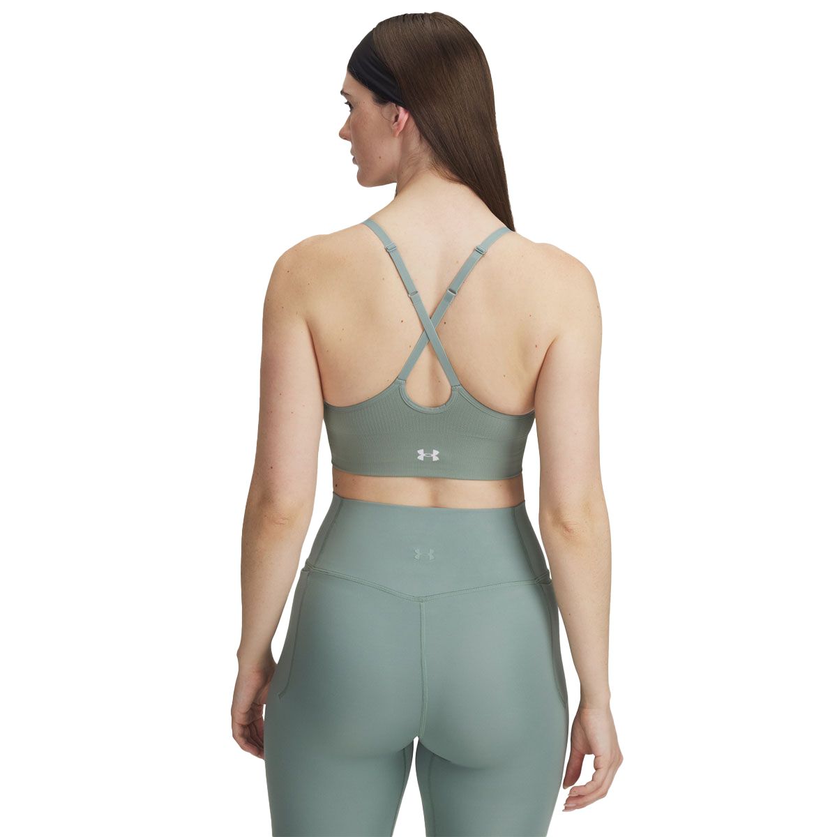 Under Armour Womens Seamless Low Bra - Green slider