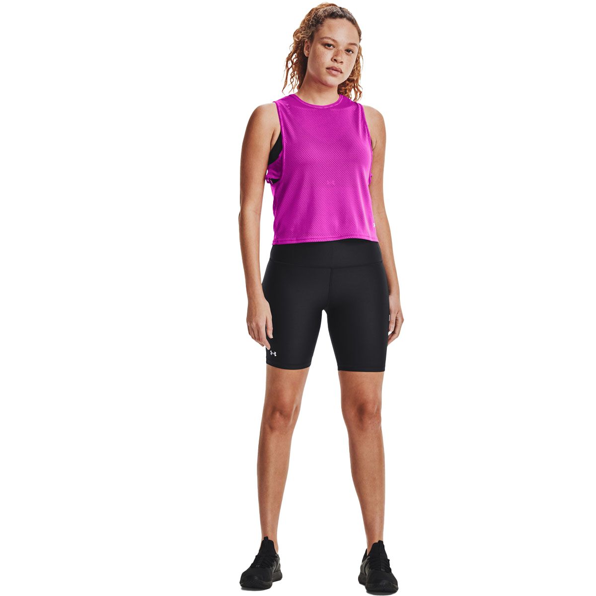 Under Armour Womens Tech Bike Shorts - Black/Silver slider