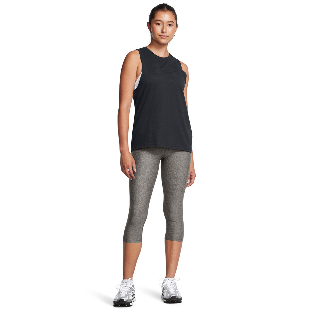 Under Armour Womens Tech Hi Capri Tights - Charcoal slider