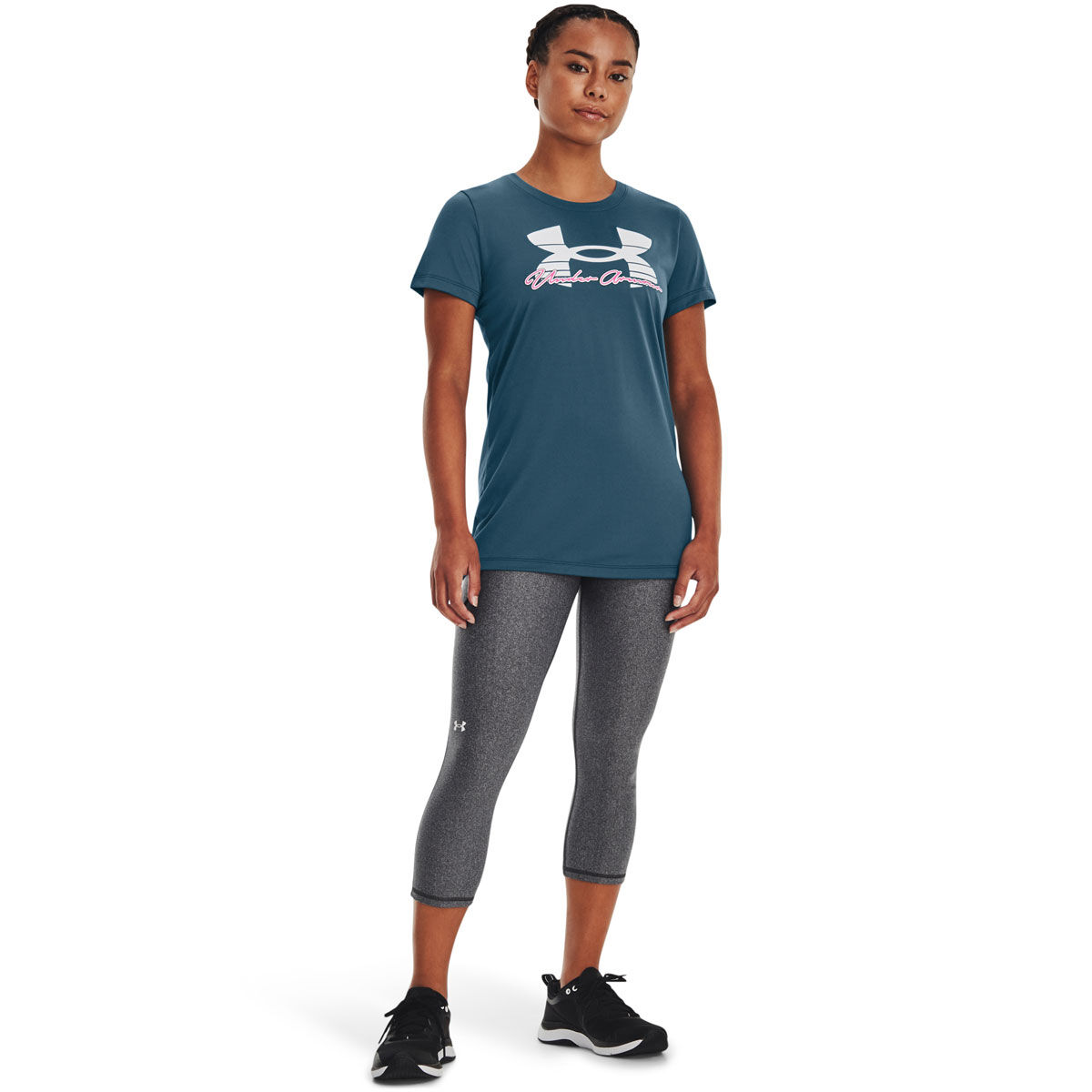 Under Armour Womens Tech Script Tee - Blue slider