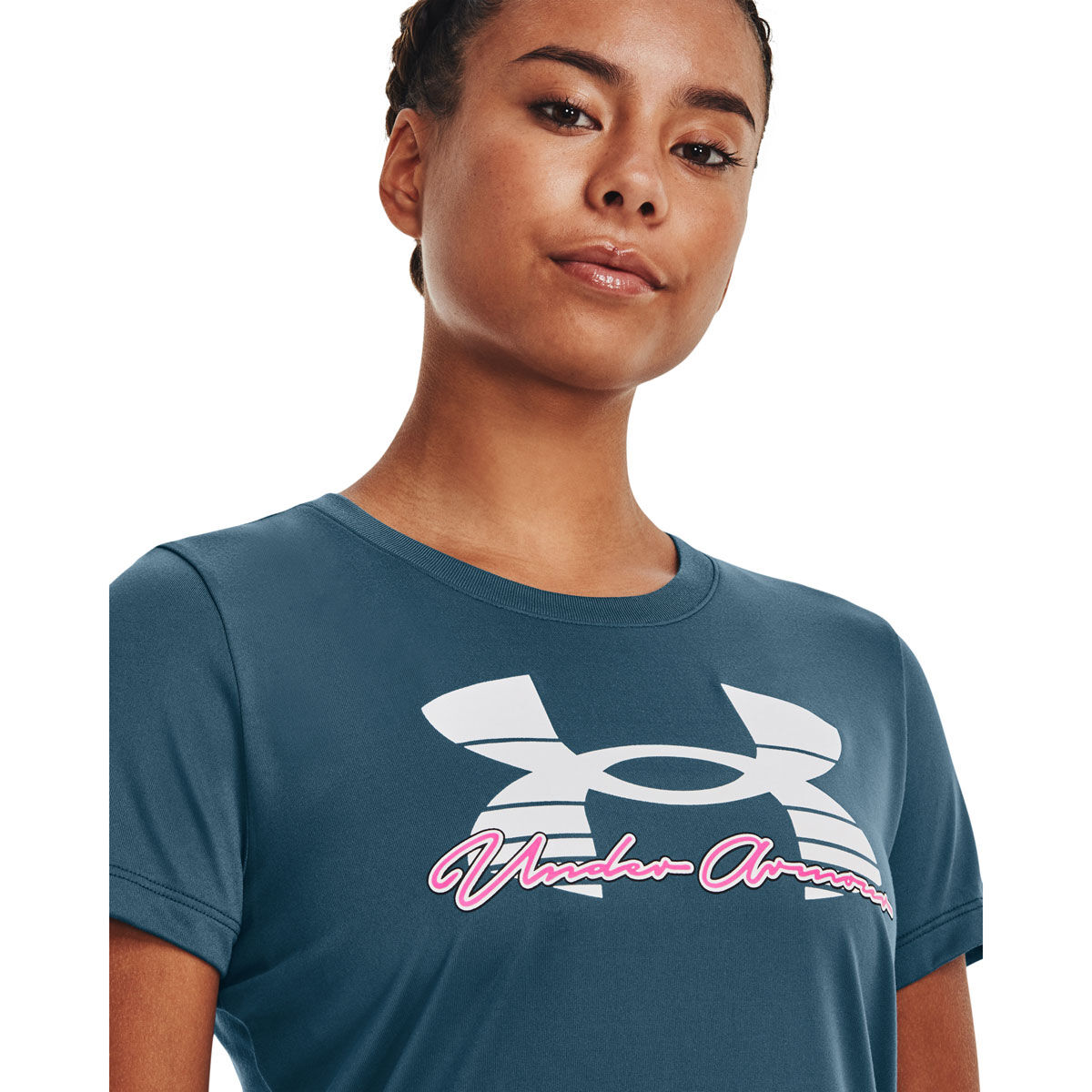 Under Armour Womens Tech Script Tee - Blue slider