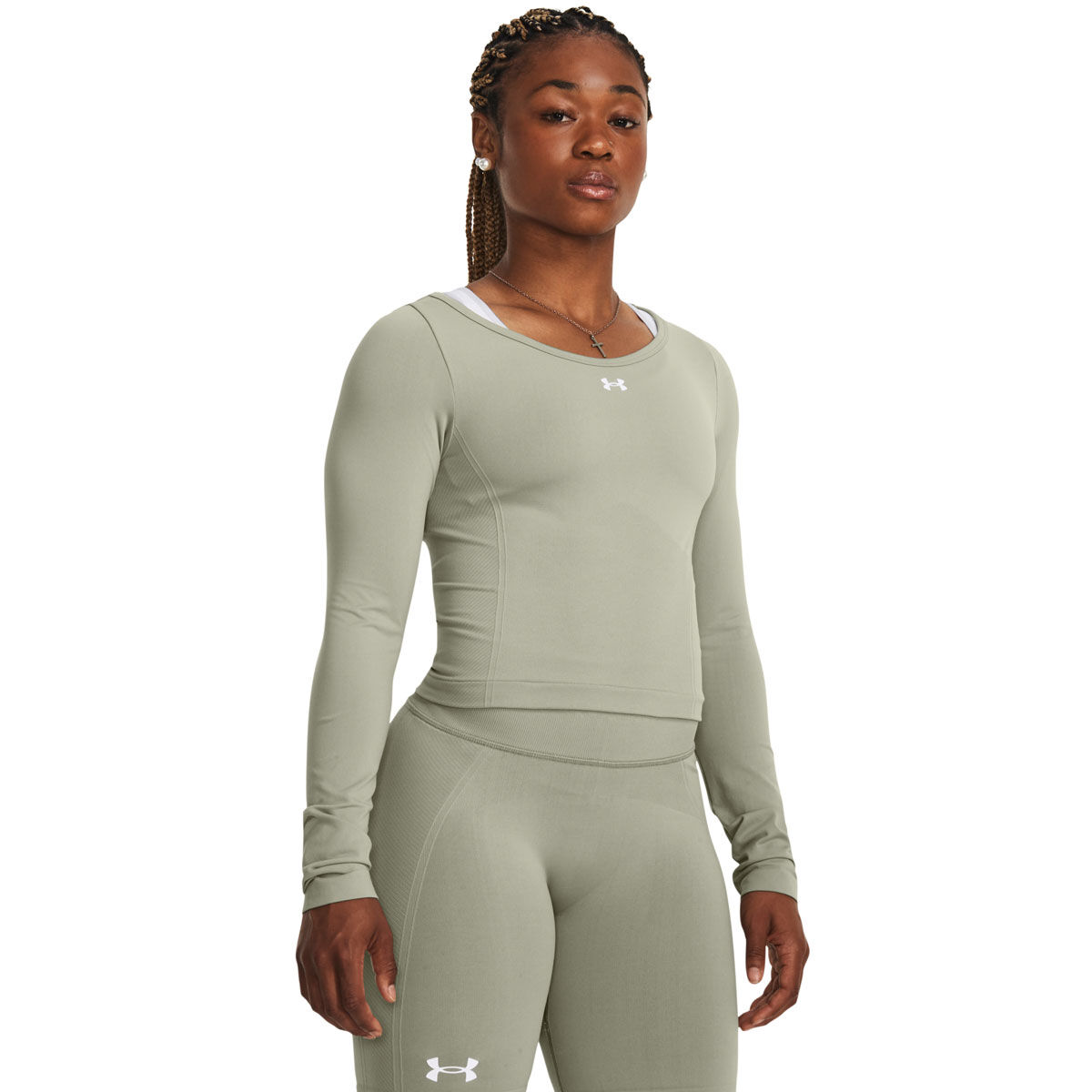 Under Armour Womens Train Seamless Long Sleeve Tee - Green slider