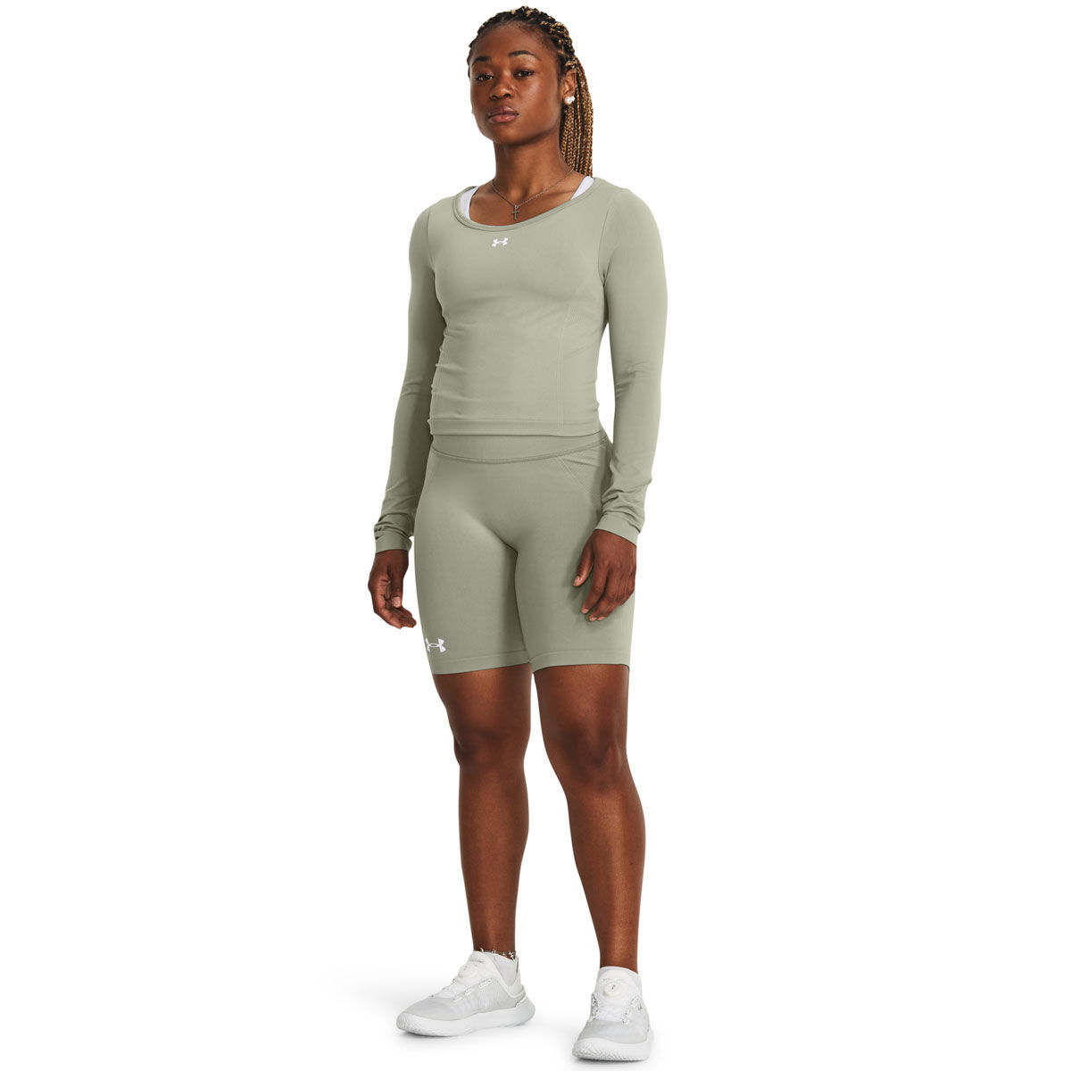 Under Armour Womens Train Seamless Long Sleeve Tee - Green slider