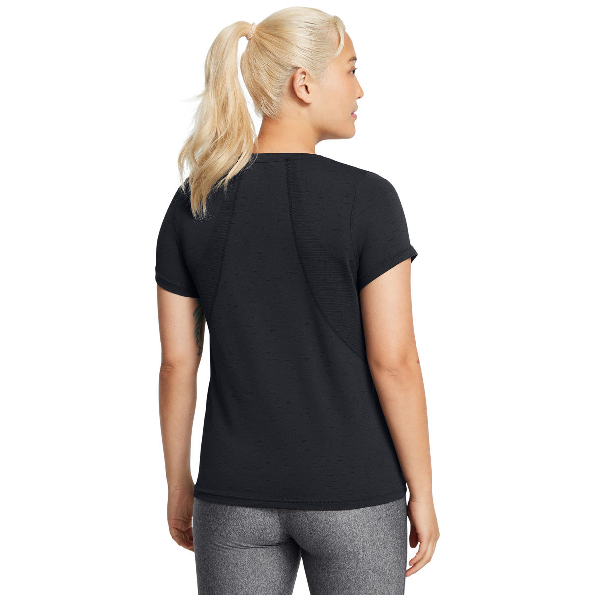 Under Armour Womens Train Seamless Loose Training Tee - Black/White slider