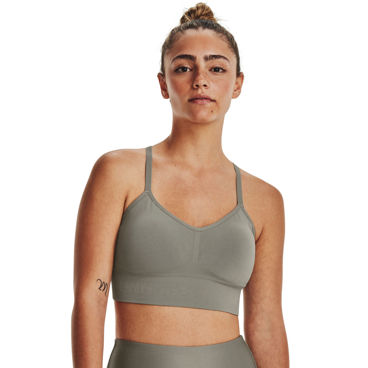 Under Armour Womens Train Seamless Low Support Sports Bra - Grey slider