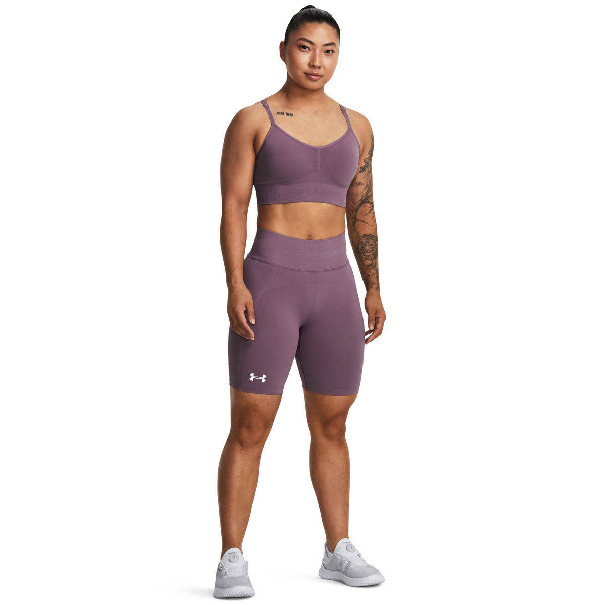 Under Armour Womens Train Seamless Shorts - Purple slider