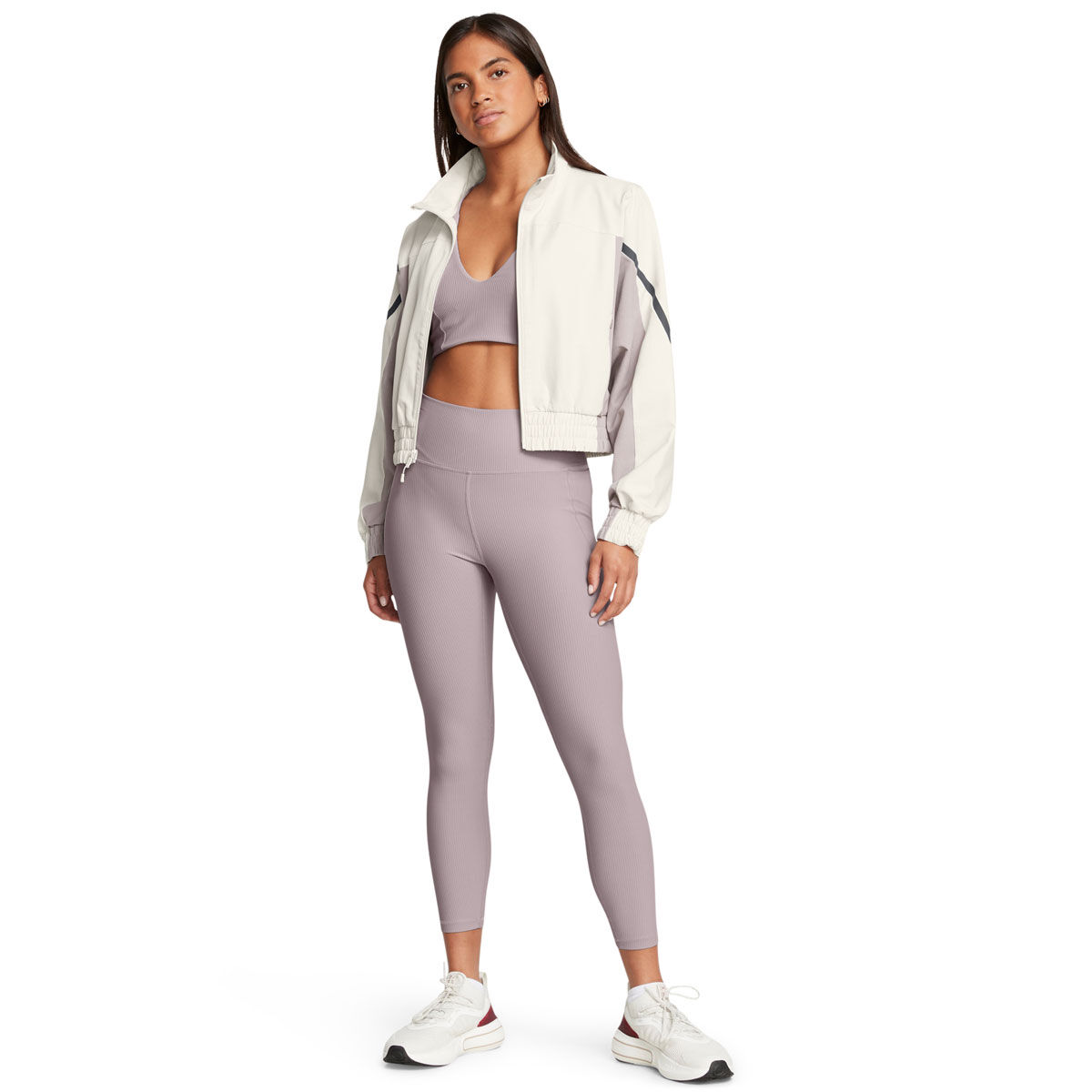 Under Armour Womens Unstoppable Cropped Training Jacket - White/Black slider